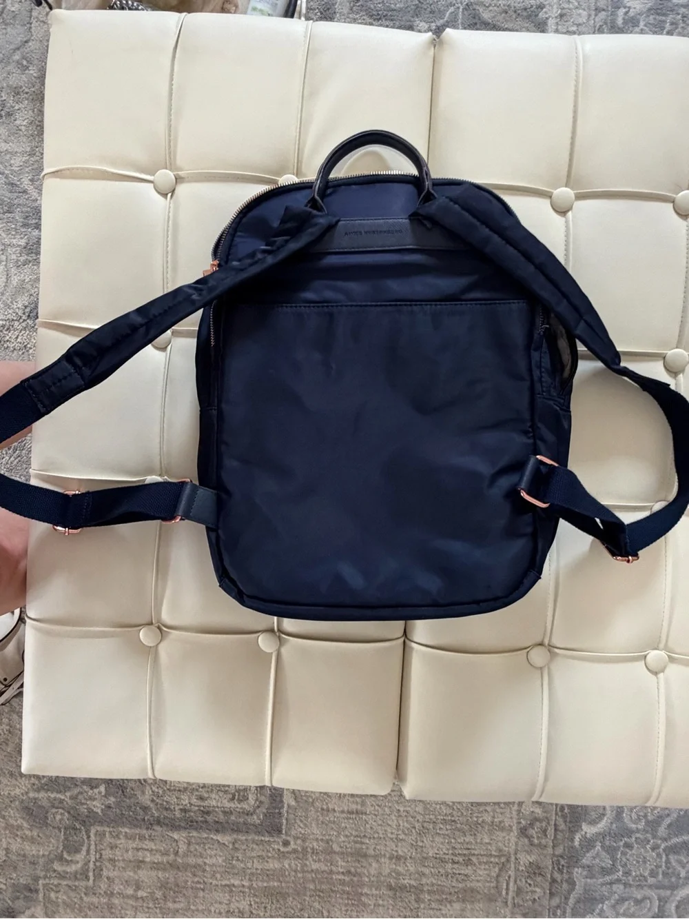 Aimee Kestenberg Navy Backpack with Rose Gold Accents